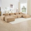 Oversized 157.2" Corduroy Modular U-Shaped Sectional Sofa with 2 Ottomans, 6-Piece Free combination, Pet-Friendly, No Assembly Required - 3 of 4