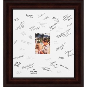 Coffee Ben Signature Mat Picture Frame – Guest Book Alternative for Weddings, Graduations, or Retirement – Autograph Photo Mat for Signature Board - 1 of 4