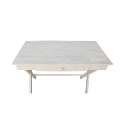 Unfinished Parawood Cross Leg Desk with Drawer