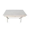 Cross Leg Desk Unfinished - International Concepts: Rubberwood Writing Desk with Drawer, Hardwood Frame - 2 of 4