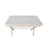 Cross Leg Desk Unfinished - International Concepts: Rubberwood Writing Desk with Drawer, Hardwood Frame - image 2 of 4