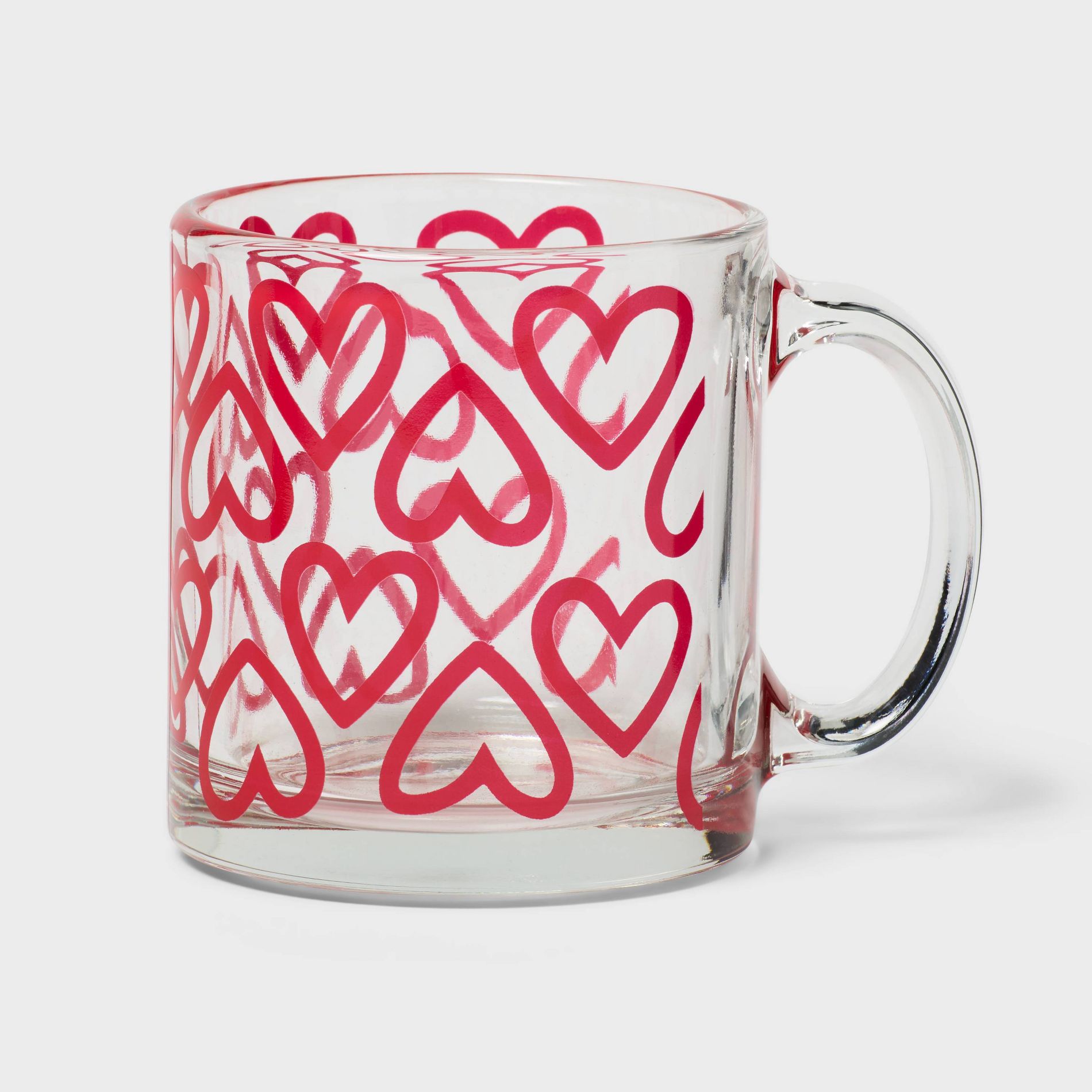 13 fl oz Glass Mug Red Hearts - Spritz™