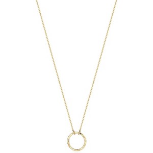 Gold Circle Pendant Necklace for Women, Simple 14K Gold Plated Dainty Charm - 1 of 4