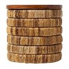 Olivia & May Seagrass Handmade Linear Wrapped Accent Table: Teak Wood, No Assembly Required - 3 of 4