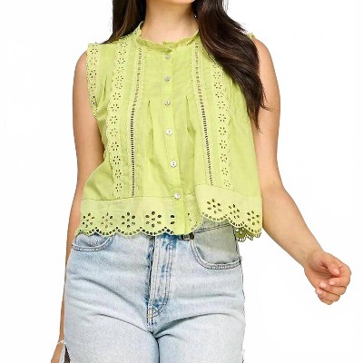 Women's Eyelet Detail Blouse - ELLISON