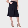 24seven Comfort Aapparel Womens Pleated Elastic Waist Knee Length Pocket Skirt - image 2 of 4