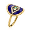 Ross-Simons 0.10 ct. t.w. White Topaz and Multicolored Enamel Evil Eye Ring With Turquoise in 18kt Gold Over Sterling - 3 of 4