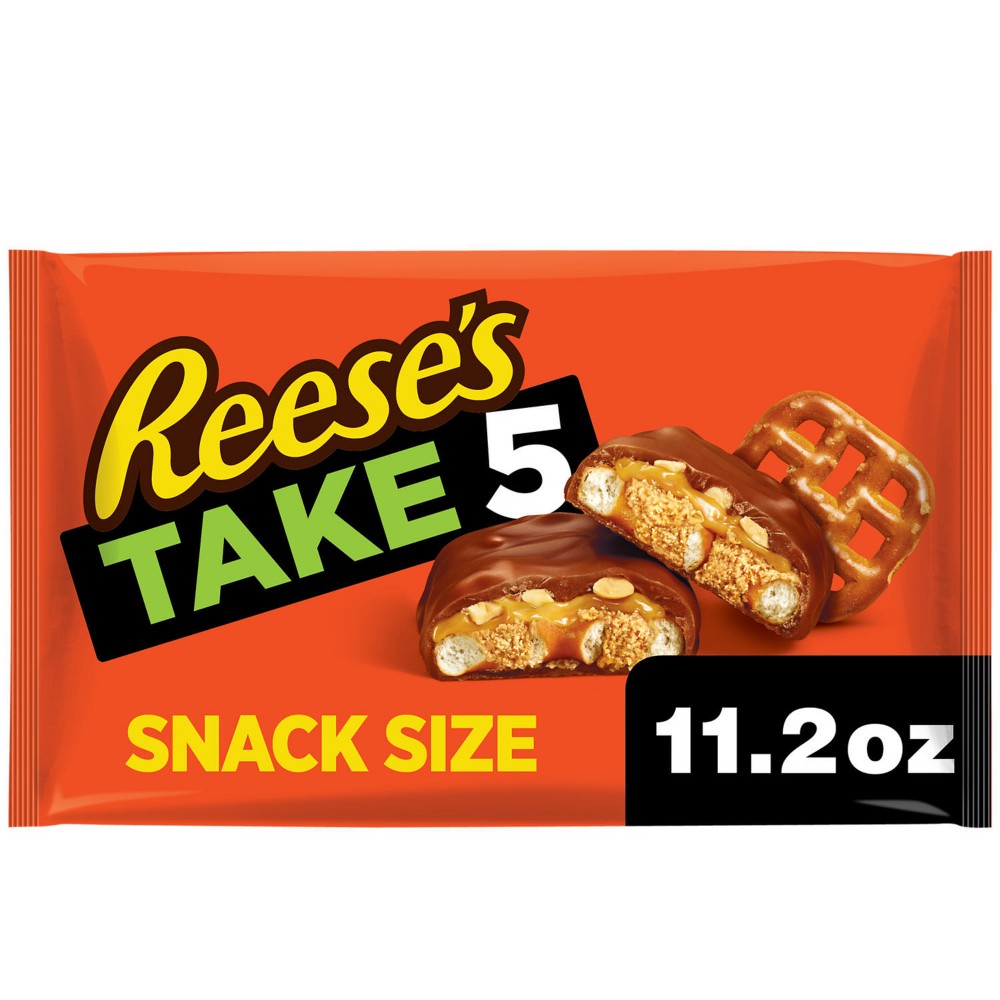 UPC 034000386260 product image for Reese's Take 5 Pretzel, Caramel, Peanut Butter, Chocolate Snack Size Candy Bars  | upcitemdb.com