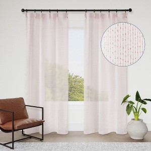 Awesome Home Madison Pinch Pleat Single Curtain Panel with Hooks and Rings, 38"X84",  Clay - 1 of 4