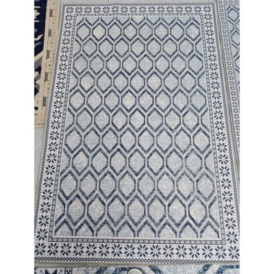 Nasitip Area Rug Soft Contemporary Carpet, Geometric Checkered Floor Cover Ultra-Thin Modern Diamond Pattern Rug for Bedroom Office