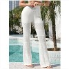 Wikineon Womens Beach Cover Up Pants Boho Crochet Knit High Waist Drawstring Sheer Hollow Swim Pant Swimwear - 2 of 4