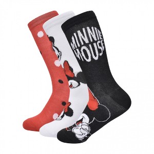 Womens Minnie Mouse Dream of Dots Crew Socks 3-Pair Box Set - 1 of 3