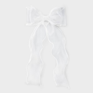 Girls' Ruffled Organza Bow Hair Clips - art class™ White: Fashion Accessory for All Hair Types, Polyester Material - 1 of 4
