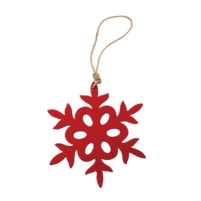 Gallerie II Large Red Carved Snowflake Ornament