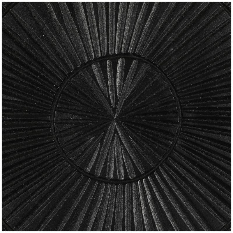 Wood Geometric Handmade Intricately Carved Radial Wall Decor Black - Olivia & May, 2 of 5