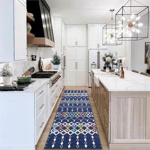 Acekool Area Rug Machine Washable Non Slip Low Pile Geometric Farmhouse Accent Rug for Living Room Bedroom Nursery - 1 of 3