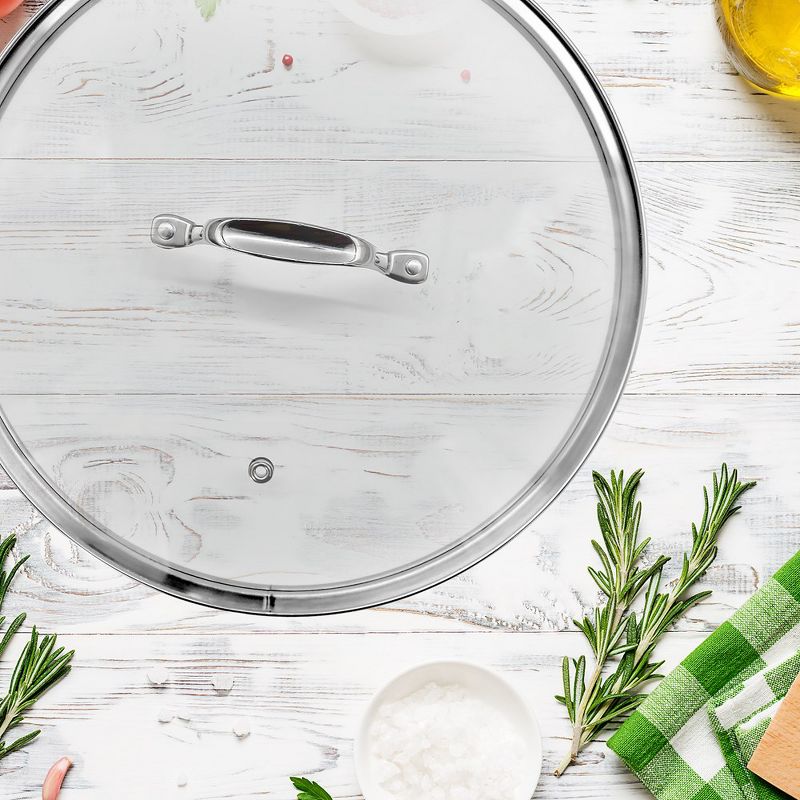 NutriChef Cookware Stockpot Lid - See-Through Tempered Glass Lids (Works with Model: NCSP16), 2 of 6
