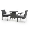 GDFStudio Peterson Outdoor Wicker 3 Piece Bistro Set with Cushion - 2 of 4