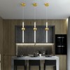 POWLIG 3.93 Inch Modern LED Pendant Light with Dimmable & Height Adjustable Gold Ceiling Fixture - 3 Pack - 2 of 4