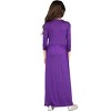 24seven Comfort Apparel Girls Three Quarter Sleeve Pleated Maxi Dress - 3 of 4