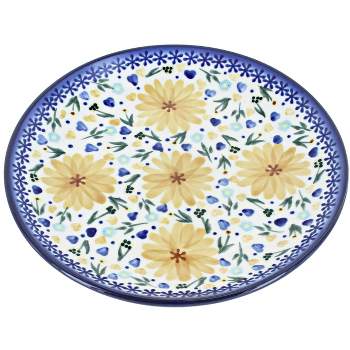 Blue Rose Polish Pottery WR Unikat Dessert Plate