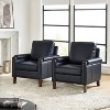 Hellmuth Genuine Leather Armchair Set of 2  with Removable Cushion
and Nailhead Trims| HULALA HOME - 2 of 4