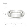Black Bow Jewelry 2mm to 6mm 10K White Gold Half Round Standard Fit Band - 4 of 4