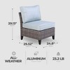 Four Seasons Courtyard Serronova Multi Tonal No Arm Brisbane Hand Woven Durable All Weather Wicker Aluminum Cushioned Chair, Light Gray - 3 of 4