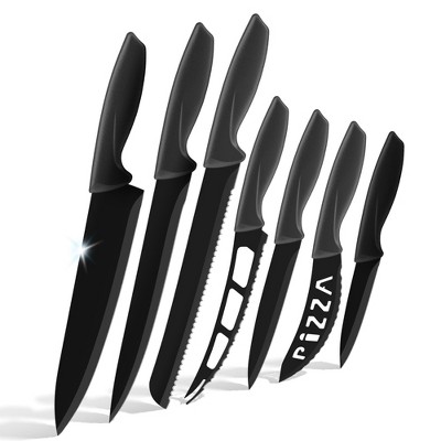7Pcs Knife Set Ultra Sharp Stainless Steel Rust Free Chef Kitchen Knives with Ergonomic Design by Lux Decor