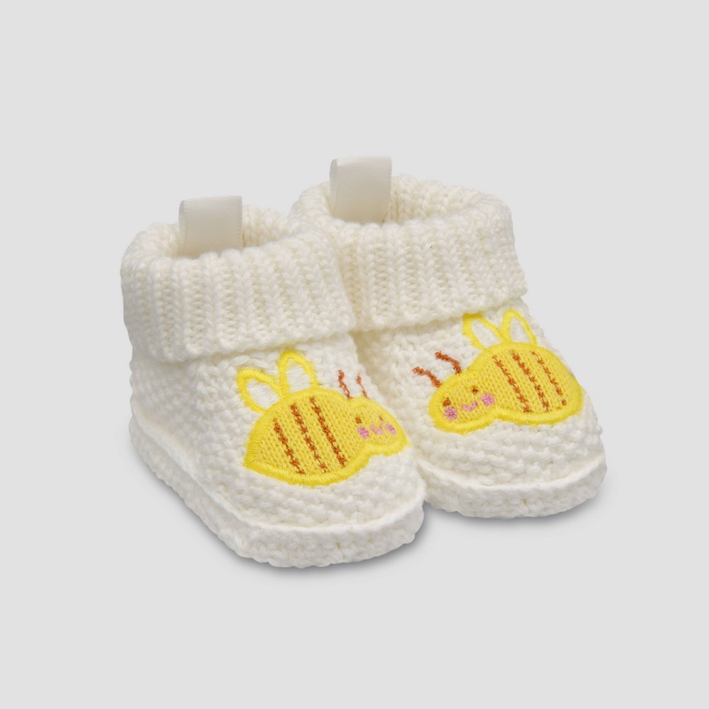 Carter's Just One You Baby Girls' Bee Knitted Slippers - 0-6M, One Color