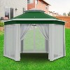 Jojoka 13x13FT Pop Up Gazebo Screen Tent,Hexagonal Instant Gazebo with Mosquito Netting,6 Sided Sun Shelter with Mesh Netting - 3 of 4