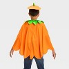 2pc Kids' Blacklight Responsive Pumpkin Poncho Halloween Costume Kit - Hyde and EEK! Boutique™ - 2 of 3