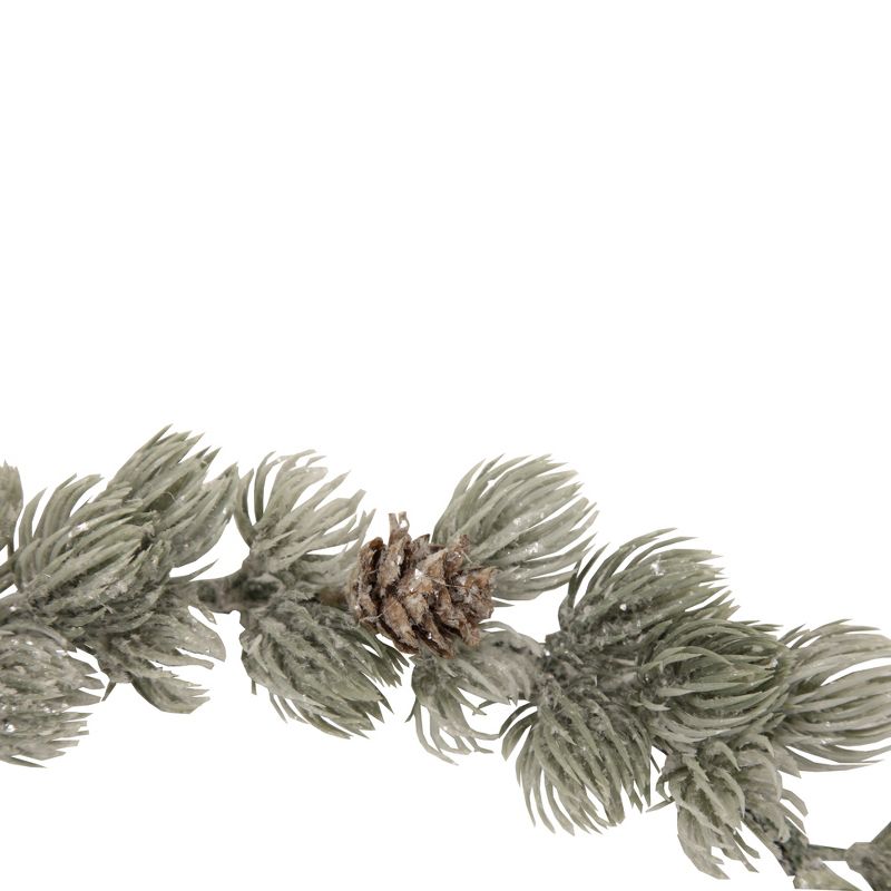 Northlight 12" Mini Frosted Pine Christmas Wreath with Pine Cones, 3 of 5