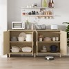 Gulches 70" Natural Rattan Buffet Cabinet, 4-Door Sideboard with Adjustable Shelves, Easy Assembly - 4 of 4