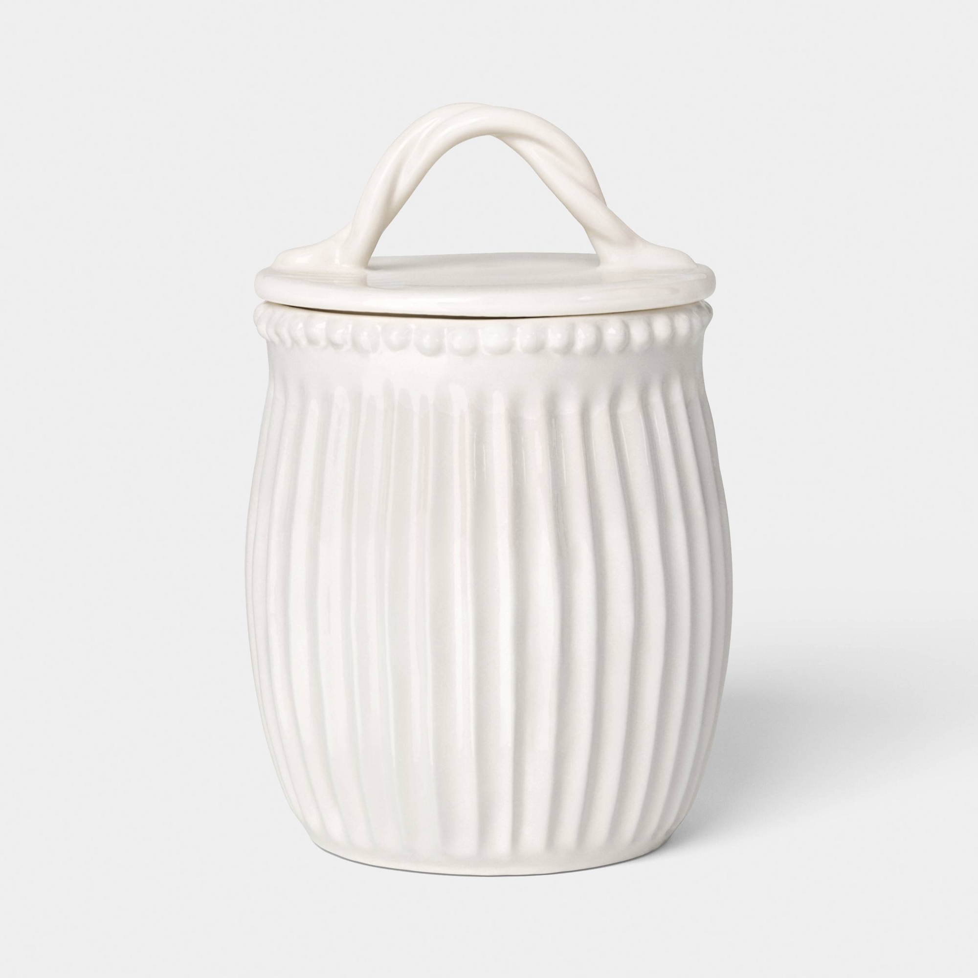 Beaded Cream Ceramic Large Canister - Threshold™