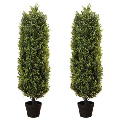 NAYSAYE Planters 120cm Artificial Cypress Tree Straight Tapered Shape Green Faux Plant for Indoor Outdoor Garden, Green, 8.7"*8.7"*47.2"