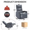 Fabric Manual Recliner Chair,360° Rotation Recliner Chair with Metal Base,Rocker Recliner Chair up to 155° for Living Room Lounge-Coolbibila - 4 of 4