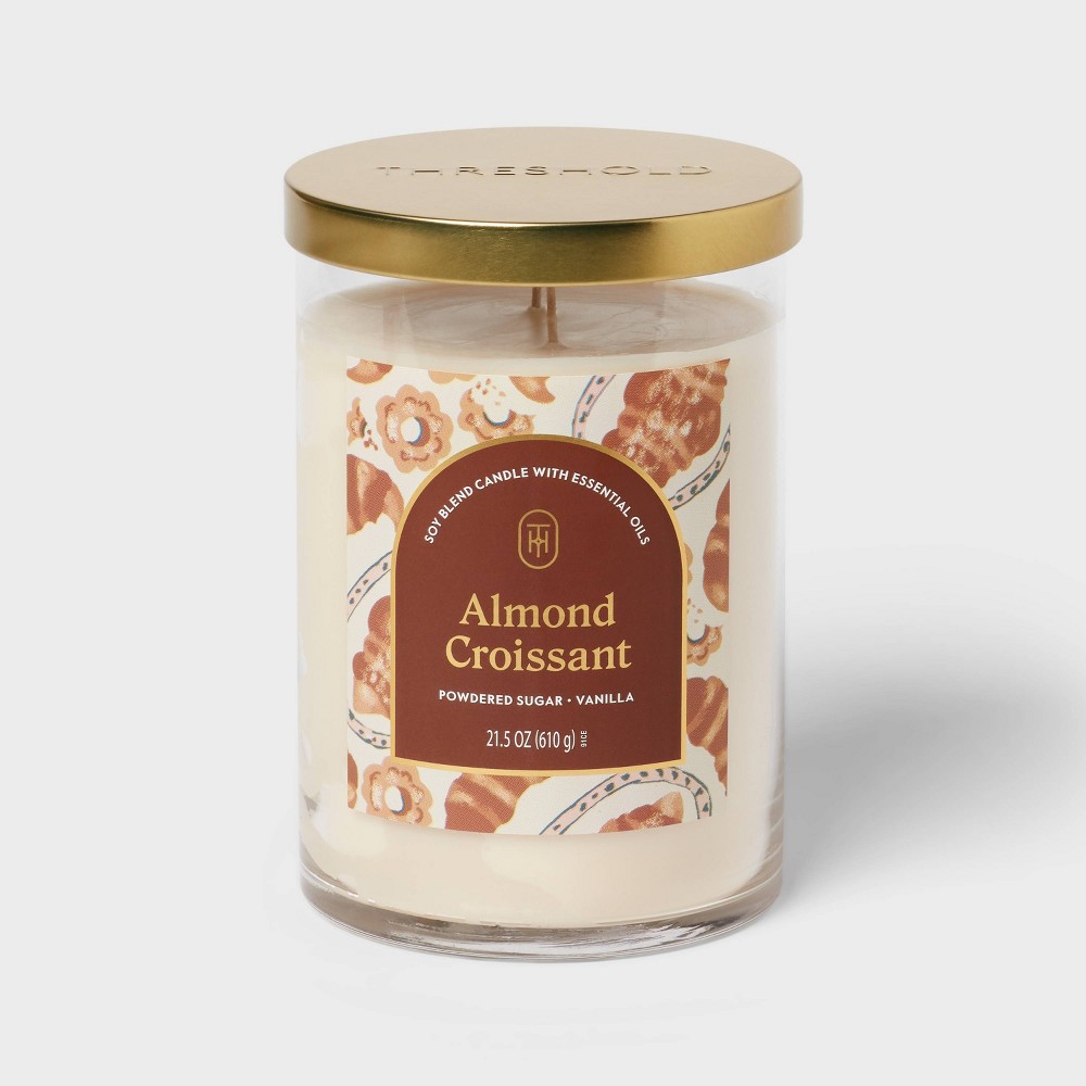 Photos - Other Decoration 2-Wick Lidded Glass Almond Croissant Jar Candle 21.5oz - Threshold™