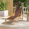 Costway Birch Wood Chaise Lounge Chair with Adjustable Canopy Reclining Backrest & Footrest Brown/Navy - image 2 of 4