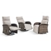 Belord Outdoor Swivel Recliner Chairs Set of 3, Brown Wicker Recliner Patio Swivel Chair with Adjustable Reclining Back and Lifting Footrest - 4 of 4