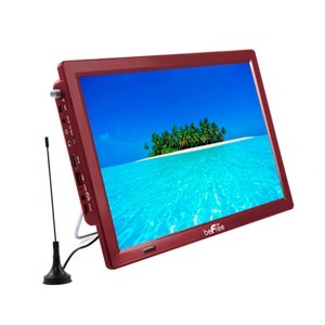 beFree Sound Portable Rechargeable 14 Inch LED TV with HDMI, SD/MMC, USB, VGA, AV In/Out and Built-in Digital Tuner in Red - 1 of 3