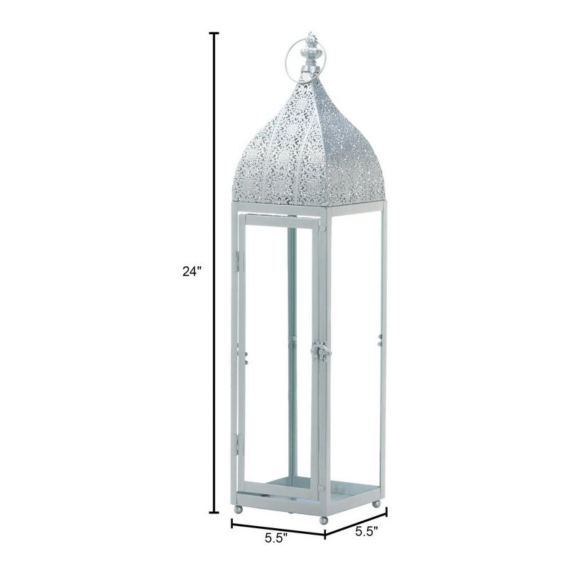 24&#34; Iron Moroccan Style Outdoor Lantern Silver - Zingz &#38; Thingz, 5 of 6