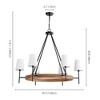Rennnsan Raffix 40" W 6 -Light Wood Dimmable Farmhouse Wagon Wheel Chandelier in Black - 3 of 4