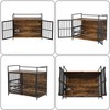Furniture Style Large Dog Crate with 360° & Adjustable Raised Feeder for Dogs 2 Stainless Steel Bowls -End Table House Pad - 4 of 4
