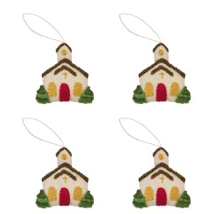 Park Designs Church Felt Ornament Set of 4 - 1 of 3