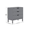 Flash Furniture Dallas Wooden 3-Drawer Dresser for Bedroom, Chest of Drawers for Kids - 4 of 4