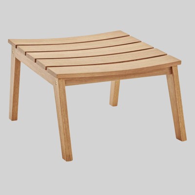 Breton Outdoor Patio Ash Wood Ottoman Natural - Modway