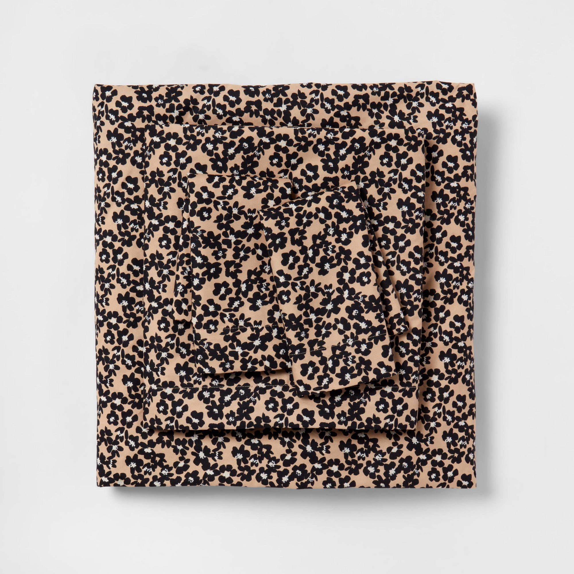 Queen Microfiber Sheet Set Neutral Micro Floral - Room Essentials™