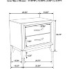 ORRD 2 Drawer Bedroom Nightstand Transitional Style Nightstand Storage Drawers Gray Oak and Black - 2 of 4