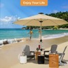 Maggift Patio Umbrellas, Outdoor Table Umbrella with Large Shade, Crank Open, Tilt Function, for Garden, Pool, Cafe, Brown, 115.7"*115.7"*98.4" - 4 of 4